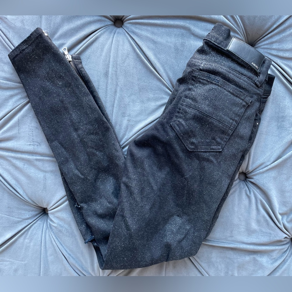 Amiri Women's Black Glitter Thrasher Jeans | Closet Label #120.) - Picture 14 of 16